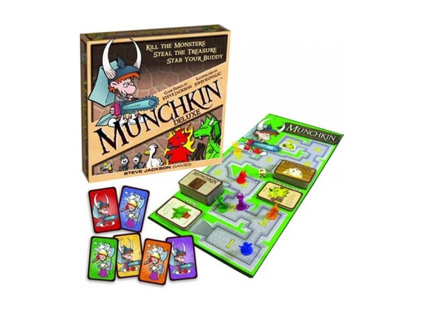 Munchkin Deluxe Startpaket Brädspel Specialutgåva av kortspelet med bräda++